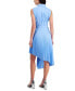 ფოტო #2 პროდუქტის Women's Belted Sunburst-Pleat Asymmetric-Hem Dress