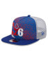 ფოტო #1 პროდუქტის Men's Royal Philadelphia 76ers Court Sport Speckle 9fifty Snapback Hat