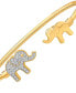 ფოტო #1 პროდუქტის Diamond Elephant Cuff Bangle Bracelet (1/4 ct. t.w.) in Sterling Silver or 14k Gold-Plated Sterling Silver, Created for Macy's