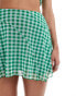 Фото #4 товара ASOS DESIGN co-ord seam detail flippy mini skirt in green gingham