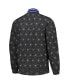 ფოტო #4 პროდუქტის Men's Black New York Knicks In-Field Play Fashion Satin Full-Zip Varsity Jacket