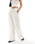 Mango tie waist co-ord trousers in white