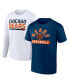 Фото #1 товара Men's Navy, White Chicago Bears Two-Pack 2023 Schedule T-shirt Combo Set