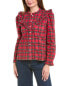 Фото #1 товара Sail To Sable Ruffle Neck Blouse Women's Red Xxs