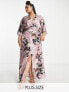 Фото #1 товара Hope & Ivy Plus kimono sleeve satin maxi dress in mauve