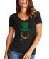 ფოტო #1 პროდუქტის Women's Leprechaun Word Art V-neck T-shirt