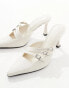 4th & Reckless Cara Mule court heeled shoe in Cream Cremeweiß lackiert, 37 - фото #2