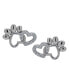 Фото #1 товара Cubic Zirconia Heart and Silver-Plated Paw Stud Earrings