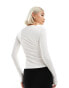 Weekday slim fit long sleeve t-shirt in white