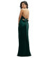 Фото #2 товара Plunge Halter Open-Back Maxi Bias Dress with Low Tie Back