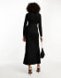 Фото #4 товара Never Fully Dressed textured cut-out tassel midaxi dress in black