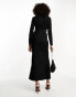 Never Fully Dressed textured cut-out tassel midaxi dress in black