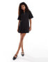 Фото #4 товара COLLUSION zip up tennis dress in black