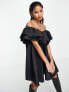 Something New X Naomi Anwer ruffle mini dress in black