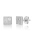 Stainless Steel, Set of 3 CZ Stud Earrings Серебристый - фото #2