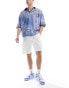 Brave Soul co-ord heavyweight textured cargo shorts in white