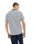 ONLY & SONS regular fit seersucker t-shirt in white and black stripe