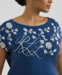 Plus Size Floral Embroidered Tee