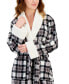 ფოტო #3 პროდუქტის Women's Long-Sleeve Plaid Self-Tie Robe, Created for Macy's