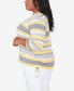 Фото #3 товара Plus Size Charleston Striped Top with Side Ruching