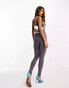 Fashionkilla sculpted unitard jumpsuit in charcoal blue