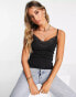 Фото #1 товара Vero Moda jersey vest with lace trim in black