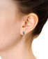 ფოტო #2 პროდუქტის Green Onyx Stud Earrings in 14k Gold