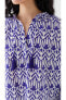 LCW Casual Bağlamalı Yaka Desenli Uzun Kollu Oversize Kadın Bluz