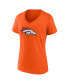 Women's Russell Wilson Orange Denver Broncos Player Icon Name and Number V-Neck T-shirt