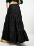 Фото #3 товара COLLUSION tiered maxi skirt in black