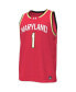 Фото #3 товара Men's #1 Red Maryland Terrapins Replica Basketball Jersey