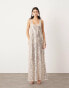 ASOS EDITION sheer disc sequin maxi raw edge vest dress in silver