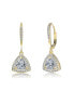 Sterling Silver Round and Triangle Cubic Zirconia Drop Earrings