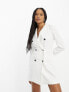 Фото #1 товара Miss Selfridge blazer dress with contrast buttons in ivory