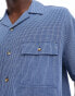 ASOS DESIGN co-ord boxy relaxed revere shirt in blue dad check