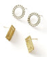 ფოტო #1 პროდუქტის Bhavani Circle Shield Stud Earrings - Set of 2