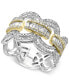 ფოტო #1 პროდუქტის Duo by EFFY® Diamond Statement Ring (1-1/10 ct. t.w.) in 14k White and Yellow Gold