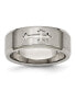 Фото #1 товара Titanium Brushed Center Cross Design Beveled Edge Band Ring