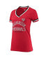 ფოტო #3 პროდუქტის Women's Red Washington Nationals Raglan V-Neck T-shirt