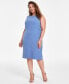 Plus Size Crewneck Sleeveless Sheath Dress