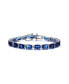 ფოტო #1 პროდუქტის Sterling Silver Blue Cubic Zirconia Tennis Bracelet