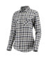 Women's College Navy, Gray Seattle Seahawks Ease Flannel Button-Up Long Sleeve Shirt