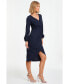 ფოტო #2 პროდუქტის Women's Front Knot Wrap Detail Midi Dress