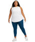 ფოტო #5 პროდუქტის Dri-FIT Plus Size Racerback Curved-Hem Tank Top