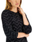 Фото #3 товара Women's Shimmer-Tweed Balloon-Sleeve Top