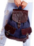 Фото #7 товара Женский рюкзак с карманами  текстильный, кожа, внутренний карман на молнии, внешние карманы на магните  Factory Price синий