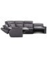 Фото #6 товара CLOSEOUT! Dextan Leather 6-Pc. Sectional with 3 Power Recliners and 1 USB Console, Created for Macy's