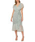 ფოტო #1 პროდუქტის Women's Metallic Printed Ruffled Midi Dress