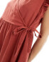 Фото #4 товара Vero Moda mini dress with wrap front in rust