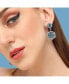 ფოტო #4 პროდუქტის Women's Blue Stone Hexagon Drop Earrings